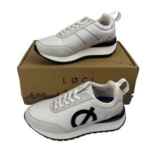 Loci NEW Fusion White Black Sneakers EU 36 / US Women's 6 Designer Vegan Lace Up